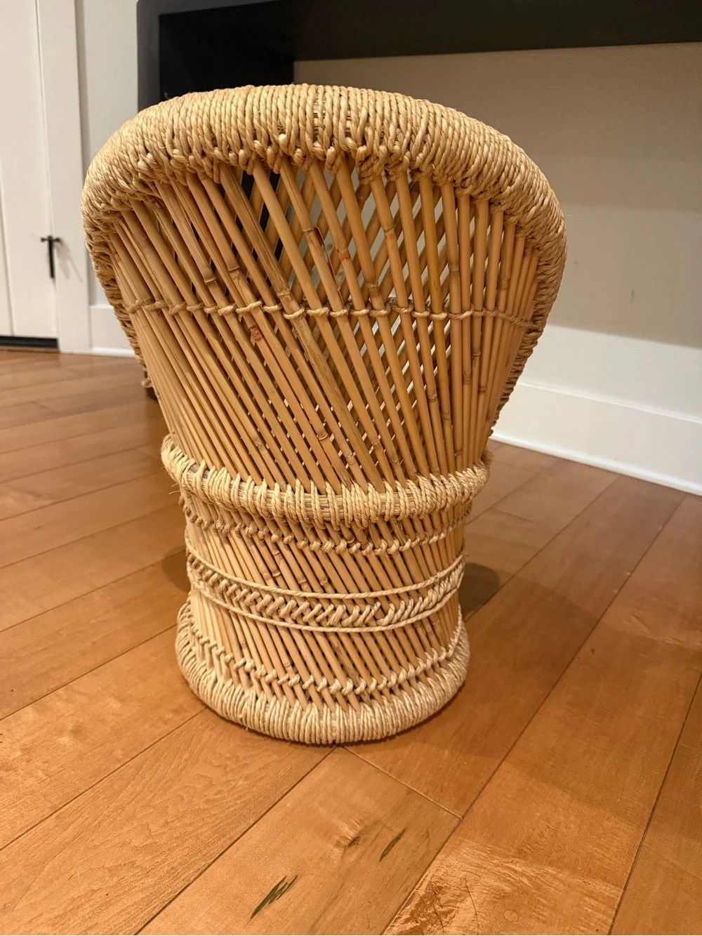 Natural wicker rattan kids chair or decor, plant stand etc